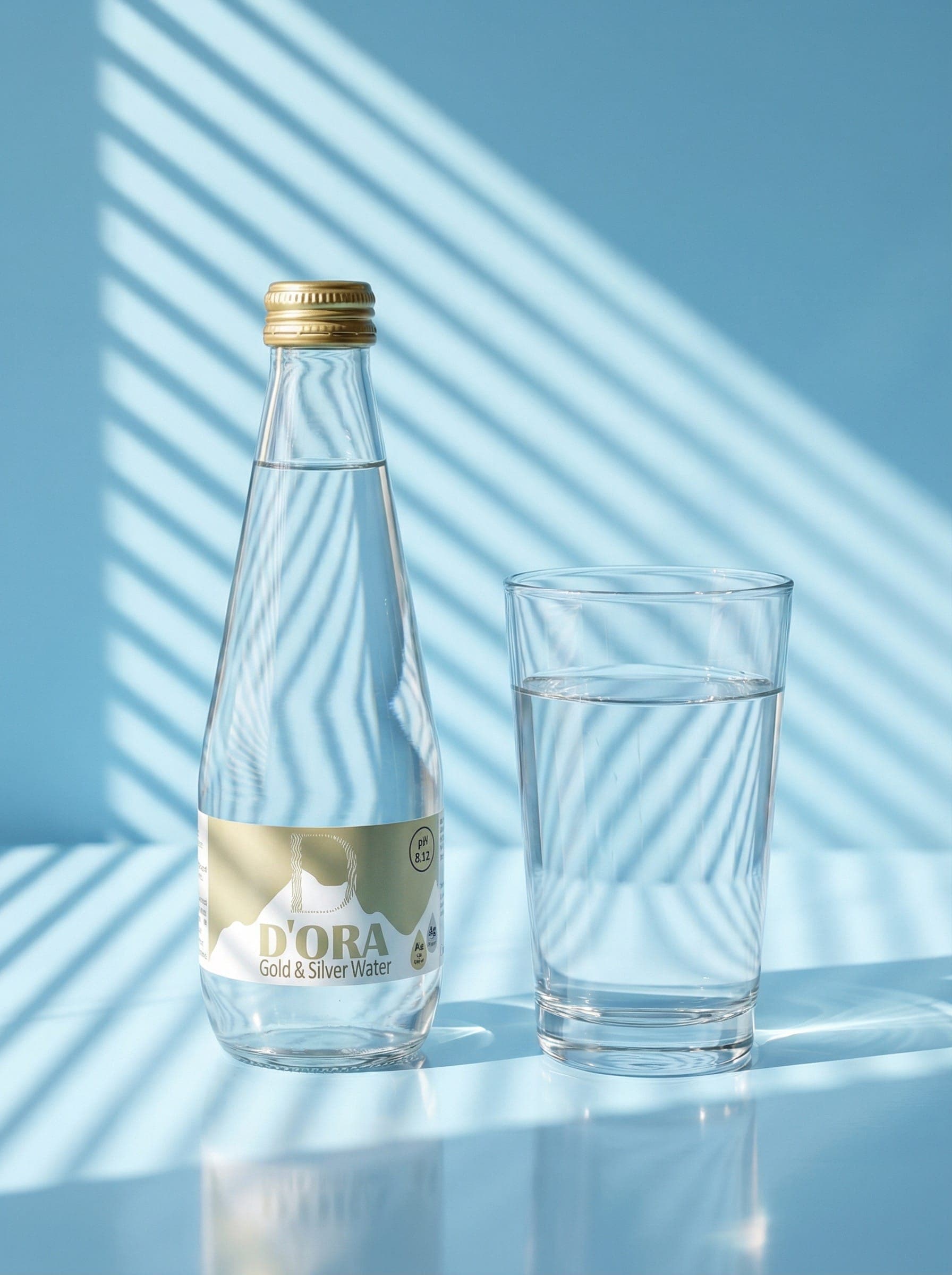 D'ORA Gold Water - sticla si pahar